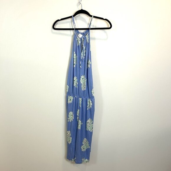 NWT Old Navy Women's XXL 2XL Blue Floral Print Halter Tie Neck Short Dress - Picture 9 of 12